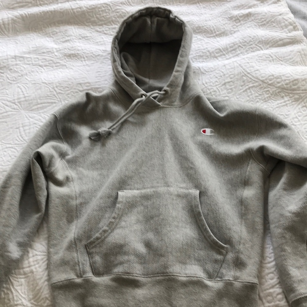 gray champion hoodie
